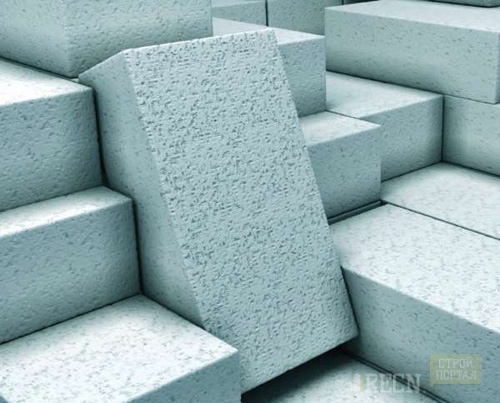 Газобетон пористі блоки з невеликої кількості цементу, кварцового піску, газообразователя і додаткових компонентів (зола, шлаки)